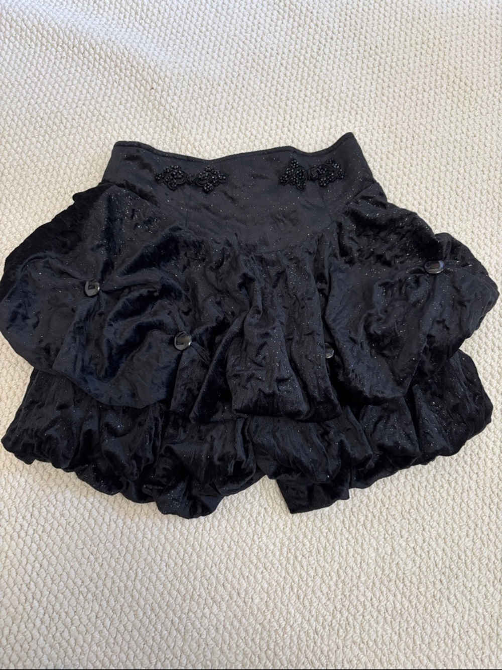Black Tiered Ruffled shorts
